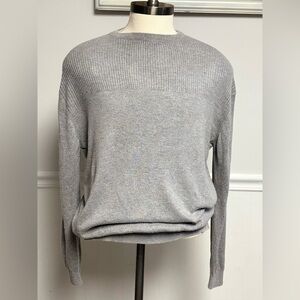 Northern Isles Pullover Grey Sweater Mens SzL Silk Rayon Cashmere Knit Crew